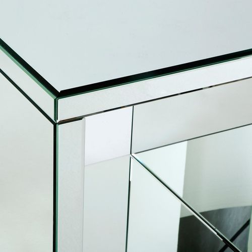 Table d'appoint carrée miroir argenté Timon L 55 cm - Photo n°2; ?>