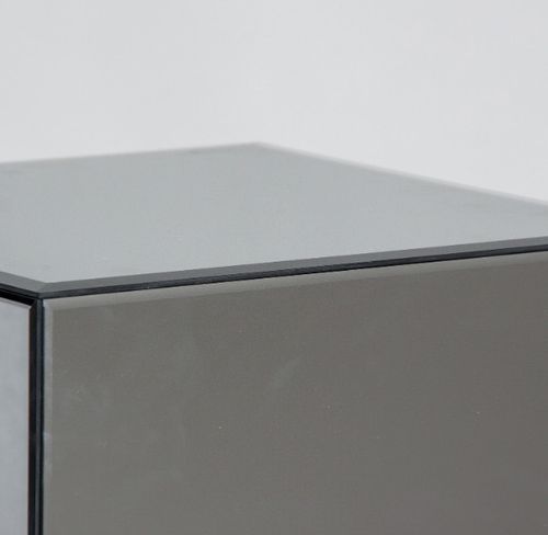 Table d'appoint carrée miroir gris et noir Luna - Photo n°2; ?>