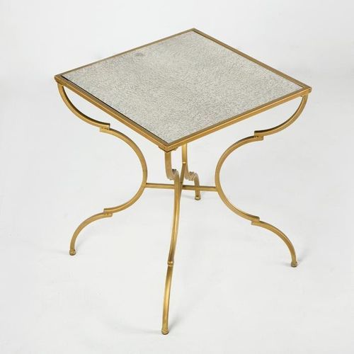 Table d'appoint carrée miroir vieilli et métal doré Hugos - Photo n°2; ?>