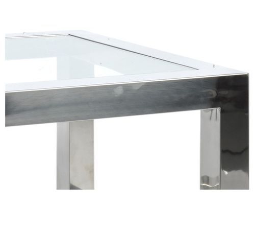 Table d' appoint carrée verre et métal argenté Licia L 60 cm - Photo n°2; ?>