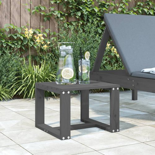 Table d'appoint de jardin gris 40x38x28,5 cm bois massif de pin - Photo n°2; ?>