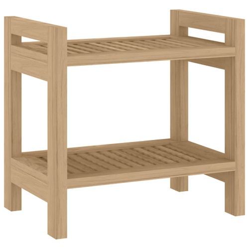 Table d'appoint de salle de bain 45x30x45cm bois de teck solide - Photo n°2; ?>