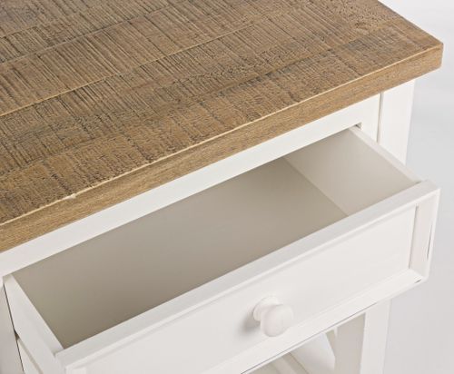 Table d'appoint en bois blanc 1 tiroir Elya - Lot de 2 - Photo n°3; ?>