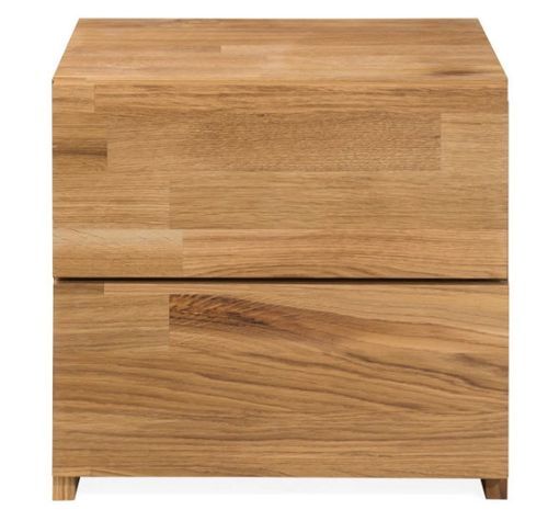 Table d'appoint en bois de chêne massif 2 tiroirs Danark 40 cm - Photo n°3; ?>