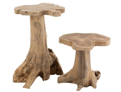 Table d'appoint en bois teck naturel Amy L 46.5 cm - Photo n°3; ?>