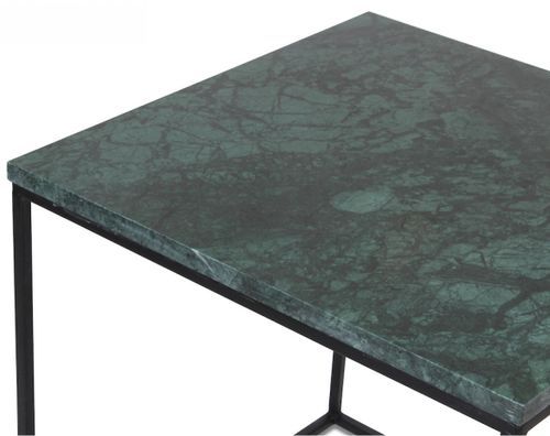 Table d'appoint en marbre vert Square - Photo n°3; ?>