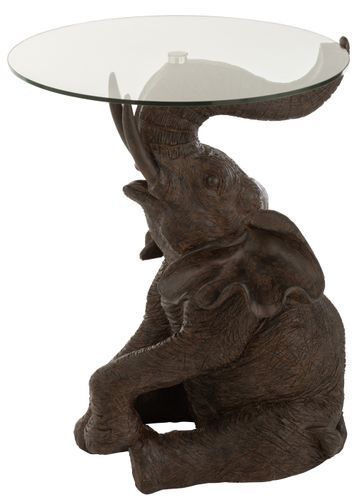 Table d'appoint en résine marron foncé Dumbo L 50.5 cm - Photo n°2; ?>