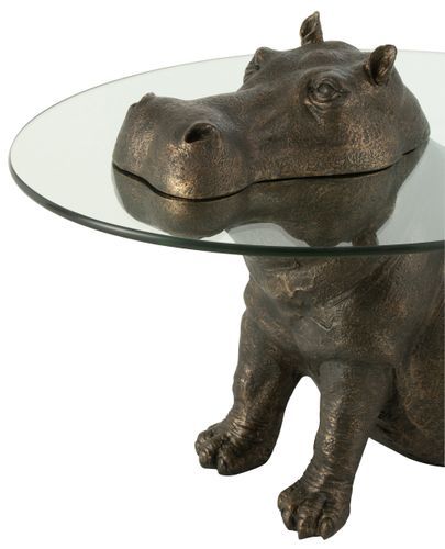 Table d'appoint hippopotame bronze Polia L 79 cm - Photo n°3; ?>
