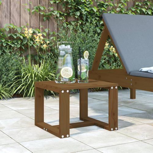 Table d'appoint jardin marron miel 40x38x28,5cm bois massif pin - Photo n°2; ?>