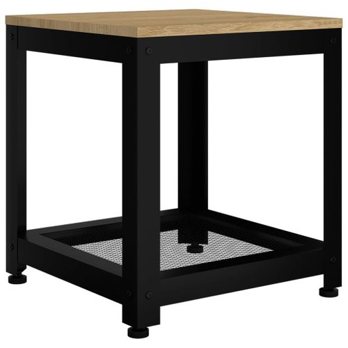 Table d'appoint Marron clair et noir 40x40x45 cm MDF et fer - Photo n°2; ?>