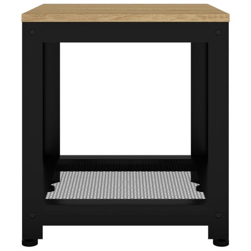 Table d'appoint Marron clair et noir 40x40x45 cm MDF et fer - Photo n°3; ?>