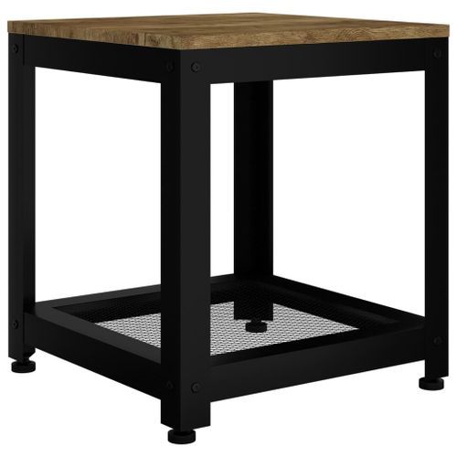 Table d'appoint Marron foncé et noir 40x40x45 cm MDF et fer - Photo n°2; ?>