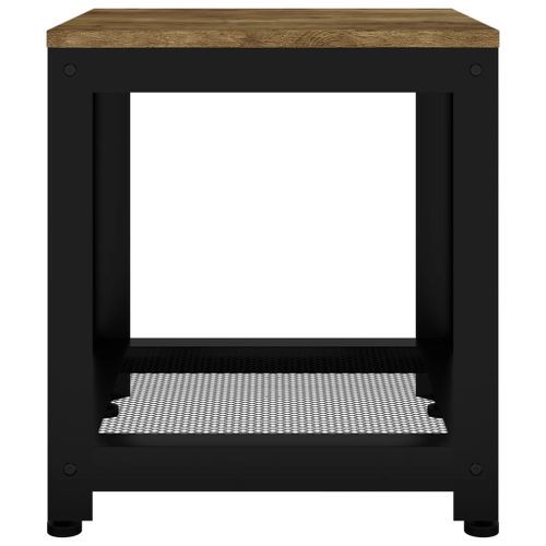 Table d'appoint Marron foncé et noir 40x40x45 cm MDF et fer - Photo n°3; ?>