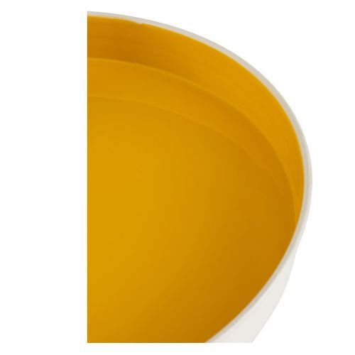 Table d'appoint métal jaune et blanc laqué mat Nayra - Lot de 2 - Photo n°2; ?>