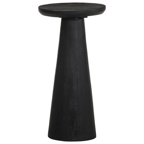 Table d'appoint noir Ø30x60 cm bois de manguier massif - Photo n°2; ?>