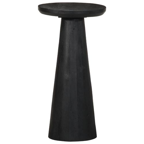 Table d'appoint noir Ø30x60 cm bois de manguier massif - Photo n°3; ?>