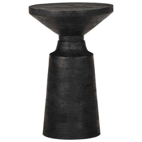 Table d'appoint noir Ø33x50 cm bois de manguier massif - Photo n°2; ?>