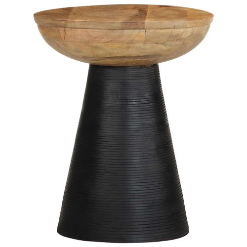Table d'appoint noir Ø37x45 cm bois de manguier massif - Photo n°3; ?>