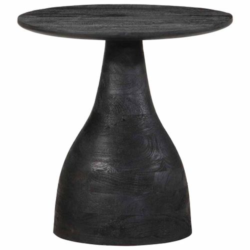 Table d'appoint noir Ø40x40 cm bois de manguier massif - Photo n°2; ?>