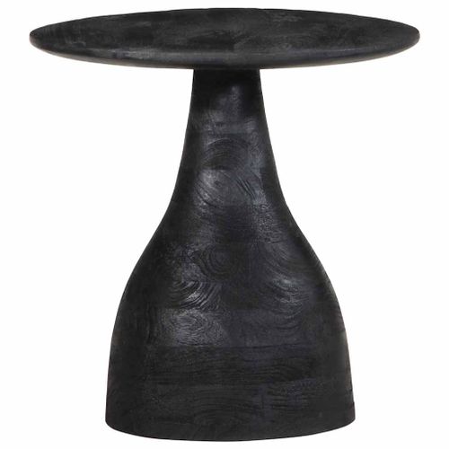 Table d'appoint noir Ø40x40 cm bois de manguier massif - Photo n°3; ?>