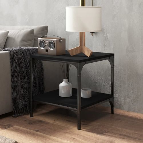 Table d'appoint Noir 40x40x40 cm Bois d'ingénierie - Photo n°3; ?>