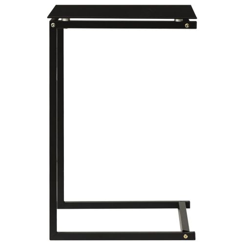 Table d'appoint Noir 40x40x60 cm Verre trempé - Photo n°3; ?>