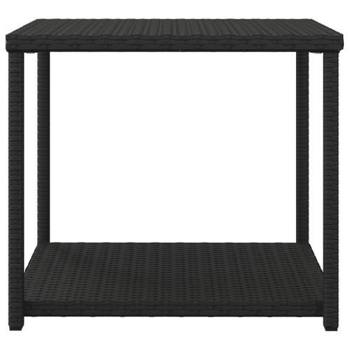 Table d'appoint noir 55x45x49 cm résine tressée - Photo n°3; ?>