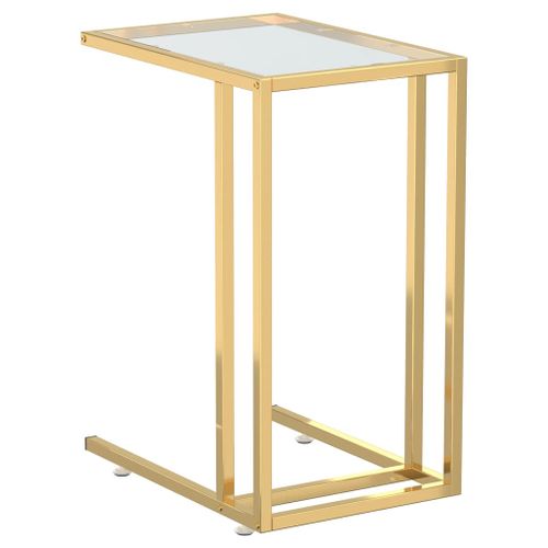 Table d'appoint ordinateur Transparent 50x35x65 cm Verre trempé - Photo n°2; ?>