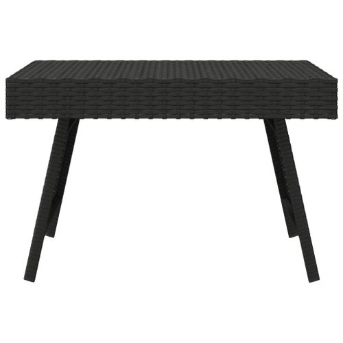 Table d'appoint pliable noir 60x40x38 cm résine tressée - Photo n°3; ?>
