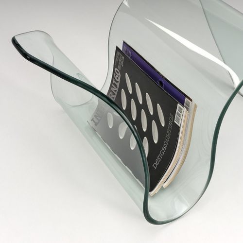 Table d'appoint porte-magazine verre transparent Olfa - Photo n°2; ?>