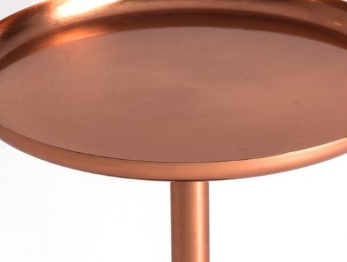 Table d'appoint ronde art déco métal cuivré et marbre Mapur - Photo n°2; ?>