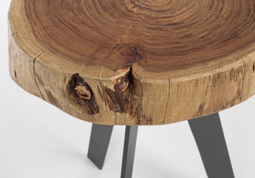 Table d'appoint ronde bois acacia naturel Denia - Lot de 2 - Photo n°2; ?>