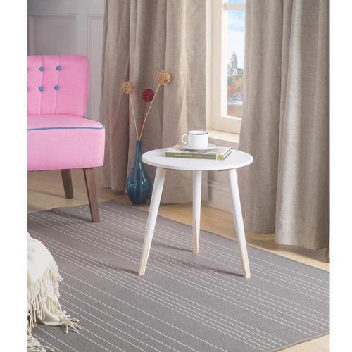 Table d'appoint ronde bois blanc et pieds pin massif Licep - Photo n°3; ?>