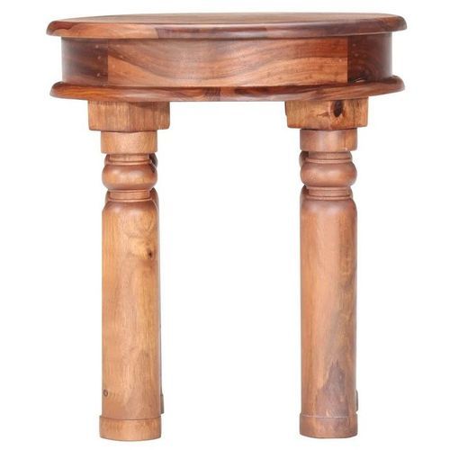 Table d'appoint ronde bois massif foncé Bouri - Photo n°2; ?>