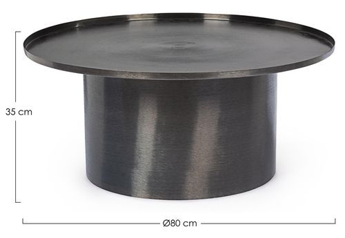 Table d'appoint ronde en acier noir Pita D 80 cm - Photo n°3; ?>