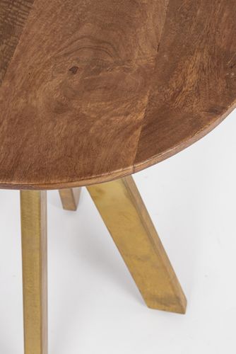 Table d'appoint ronde en bois bicolore Sam - Lot de 2 - Photo n°2; ?>