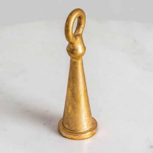 Table d'appoint ronde marbre blanc et pied métal doré Anato - Photo n°3; ?>
