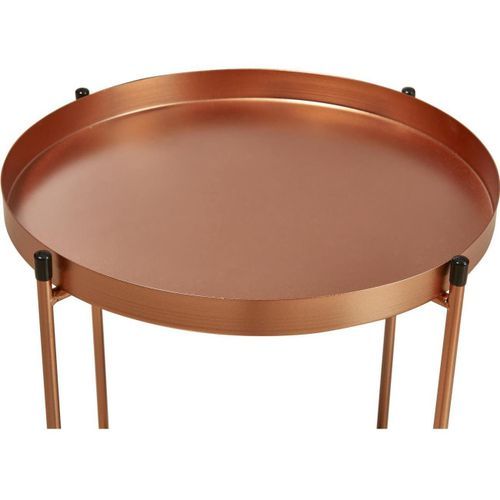 Table d'appoint ronde métal cuivré Renoa D 38 cm - Photo n°3; ?>