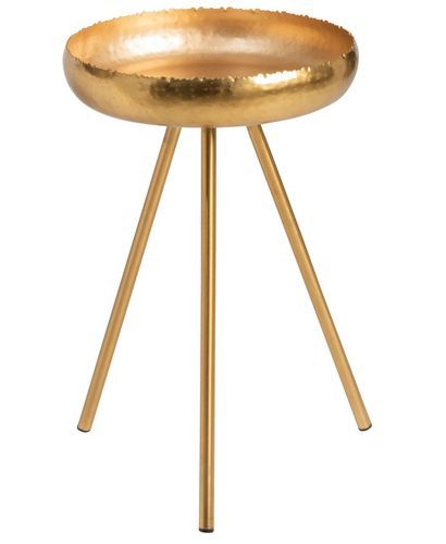 Table d'appoint ronde métal doré Orela - Lot de 2 - Photo n°2; ?>