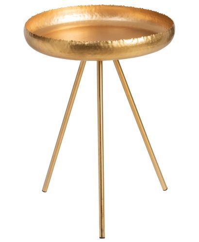 Table d'appoint ronde métal doré Orela - Lot de 2 - Photo n°3; ?>