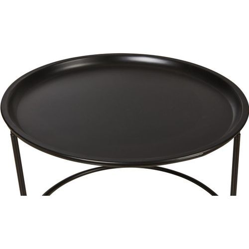 Table d'appoint ronde métal noir Sheika D 56 cm - Photo n°2; ?>