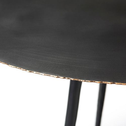 Table d'appoint ronde métal noir Trios - Photo n°3; ?>