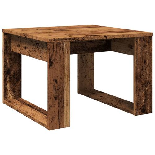 Table d'appoint vieux bois 50x50x35 cm bois d'ingénierie - Photo n°2; ?>