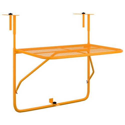 Table de balcon Jaune 60x40 cm Acier - Photo n°2; ?>