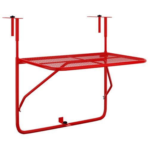 Table de balcon Rouge 60x40 cm Acier - Photo n°2; ?>