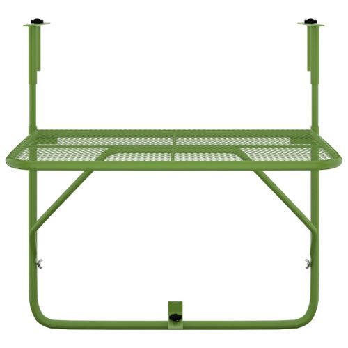 Table de balcon Vert 60x40 cm Acier - Photo n°3; ?>