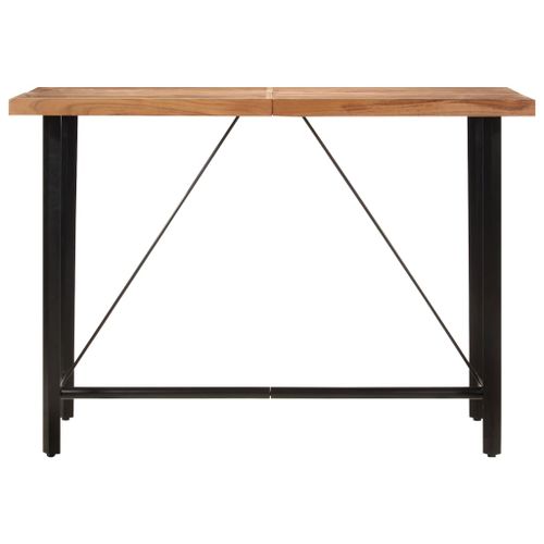 Table de bar 150x70x107 cm bois massif d'acacia et fer - Photo n°2; ?>