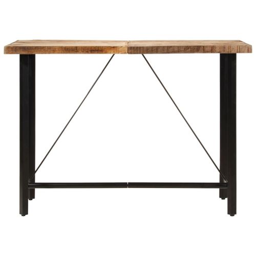 Table de bar 150x70x107 cm bois massif de manguier et fer - Photo n°2; ?>