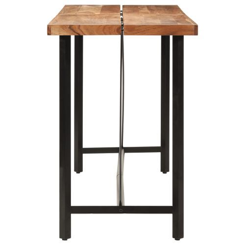 Table de bar 180x70x107 cm bois massif d'acacia et fer - Photo n°3; ?>