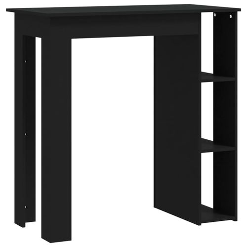 Table de bar avec étagère Noir 102x50x103,5cm Bois d'ingénierie - Photo n°2; ?>